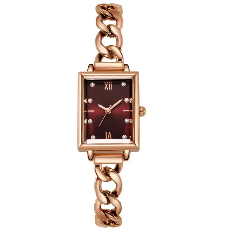 Oem High Quality Japanese Quartz Movement Watch Fashion Light Luxury Rectangular Waterproof Lady Quartz Watch