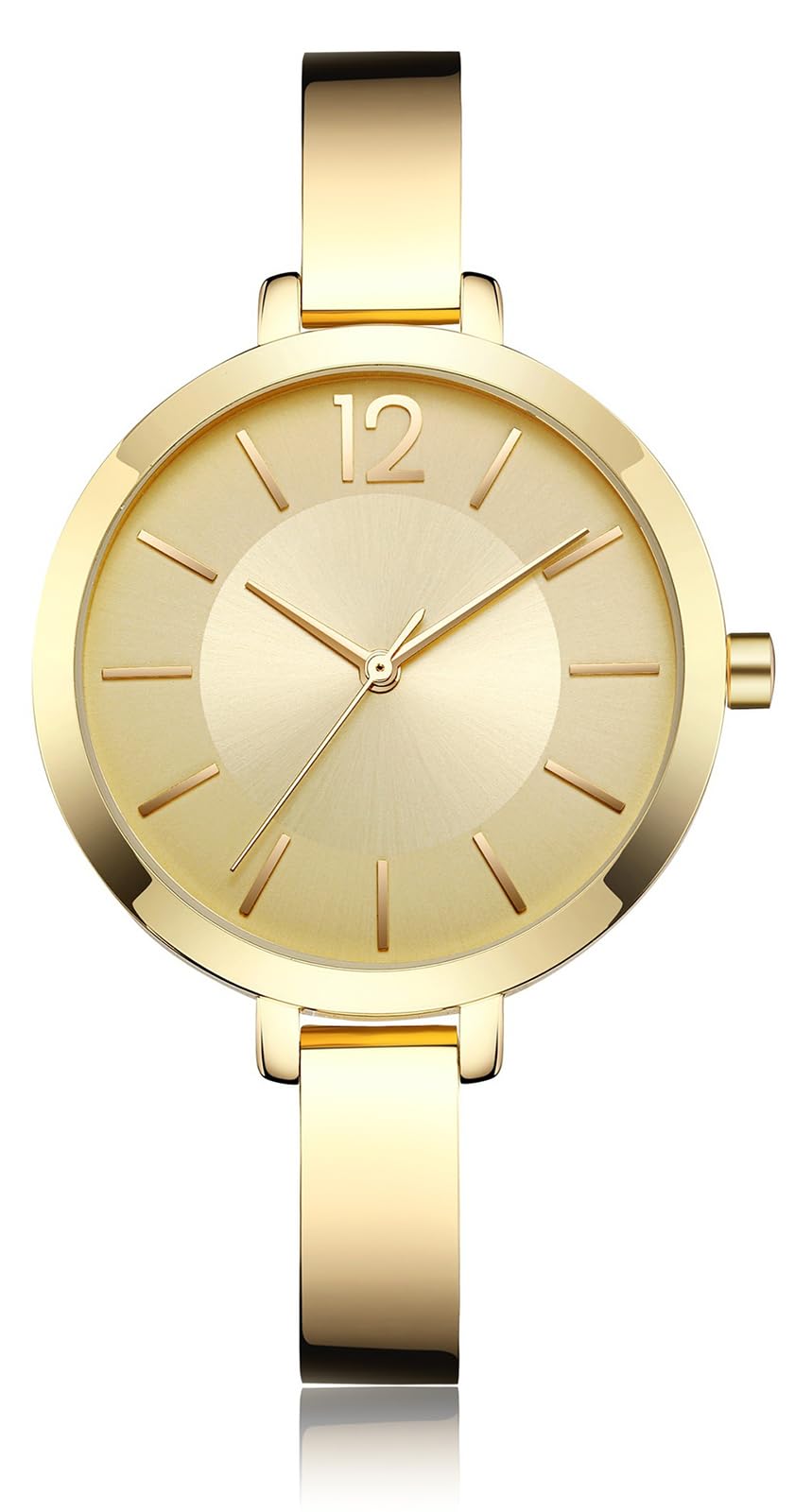 Elegant Minimalist Women's Stainless Steel Bracelet Watch - Sleek and Stylish Analog Quartz Wristwatch